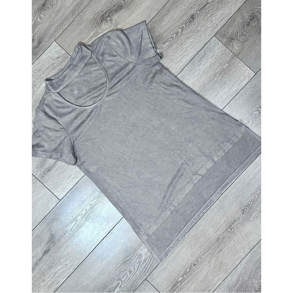 P. Cill Smokey Taupe Choker Faux Suede Hi-Low Tunic